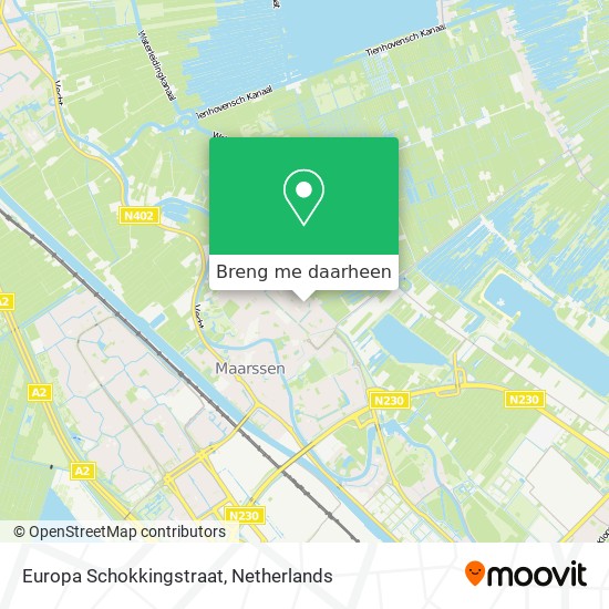 Europa Schokkingstraat kaart