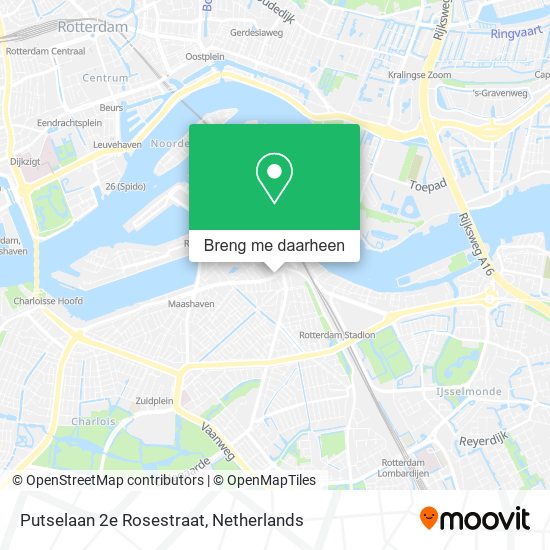 Putselaan 2e Rosestraat kaart