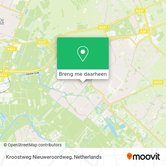 Kroostweg Nieuweroordweg kaart
