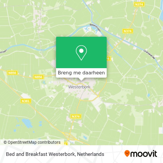 Bed and Breakfast Westerbork kaart