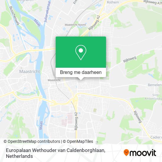 Europalaan Wethouder van Caldenborghlaan kaart