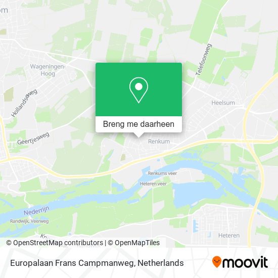 Europalaan Frans Campmanweg kaart