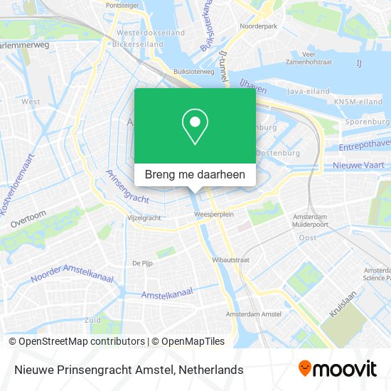 Nieuwe Prinsengracht Amstel kaart