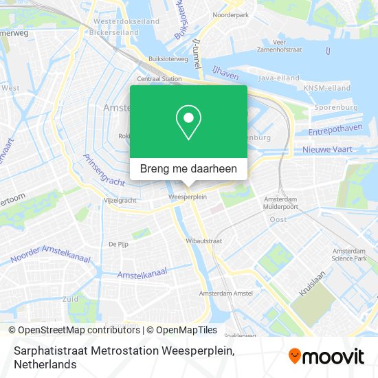 Sarphatistraat Metrostation Weesperplein kaart