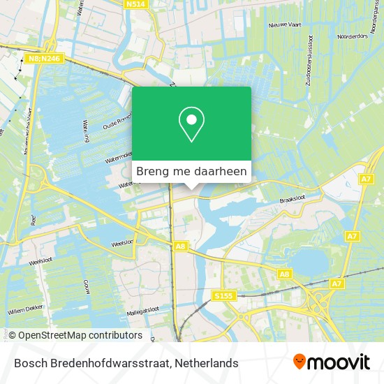 Bosch Bredenhofdwarsstraat kaart