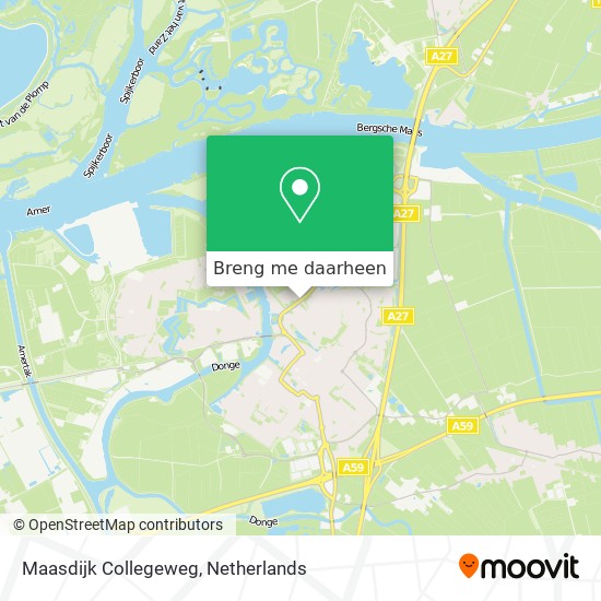 Maasdijk Collegeweg kaart