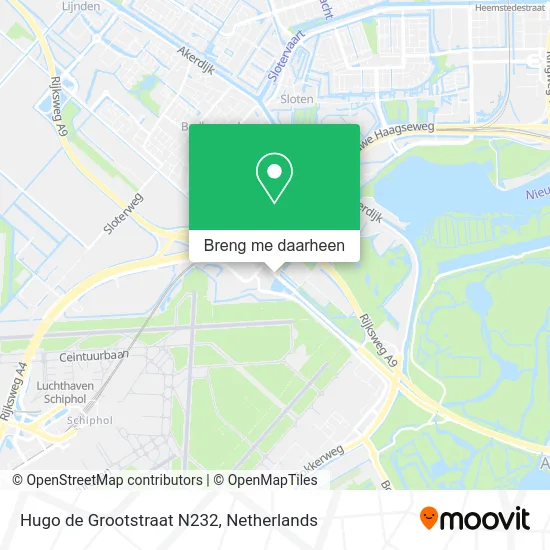 Hugo de Grootstraat N232 kaart