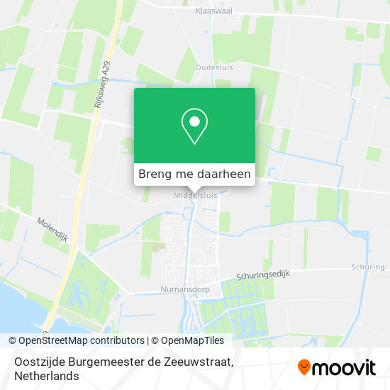 Oostzijde Burgemeester de Zeeuwstraat kaart