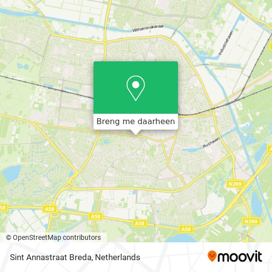 Sint Annastraat Breda kaart