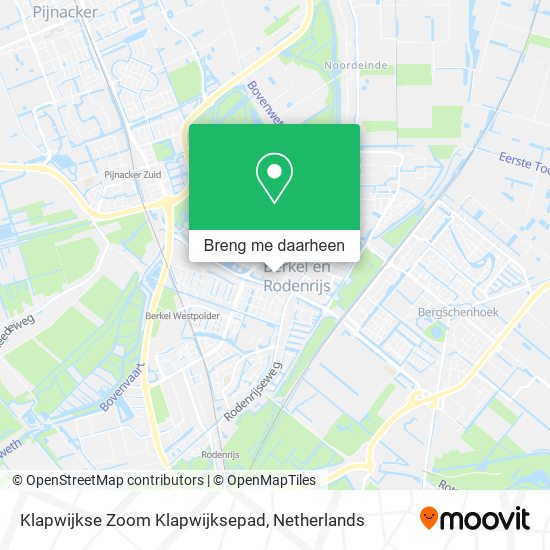 Klapwijkse Zoom Klapwijksepad kaart