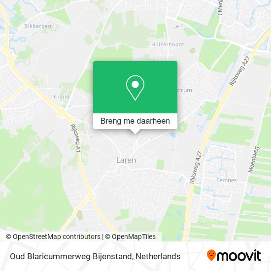 Oud Blaricummerweg Bijenstand kaart