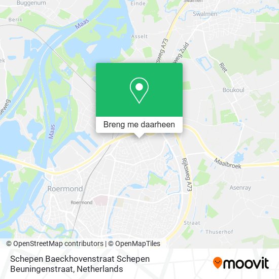 Schepen Baeckhovenstraat Schepen Beuningenstraat kaart