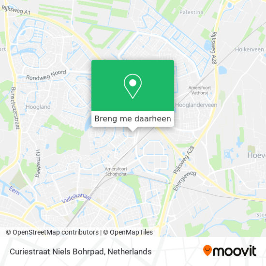 Curiestraat Niels Bohrpad kaart
