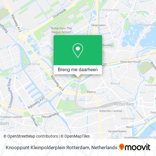 Knooppunt Kleinpolderplein Rotterdam kaart