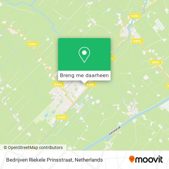 Bedrijven Riekele Prinsstraat kaart