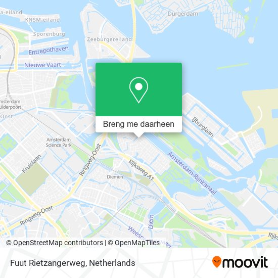 Fuut Rietzangerweg kaart