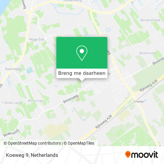 Koeweg 9 kaart