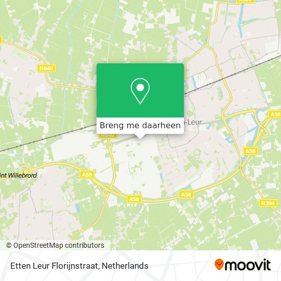 Etten Leur Florijnstraat kaart