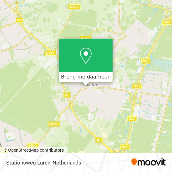 Stationsweg Laren kaart