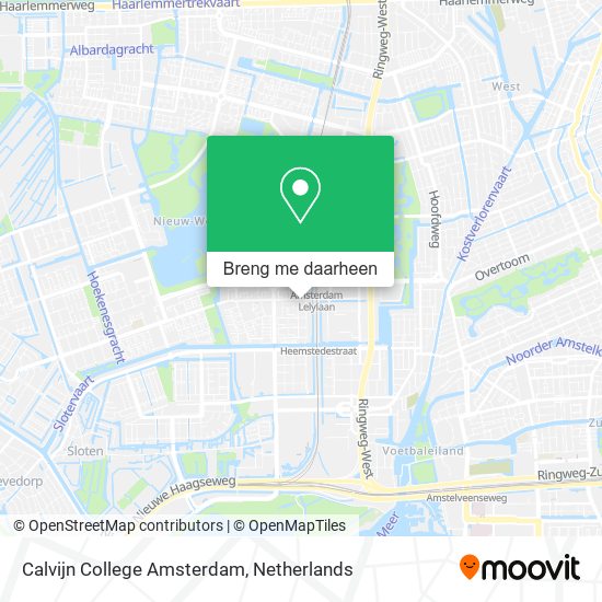 Calvijn College Amsterdam kaart