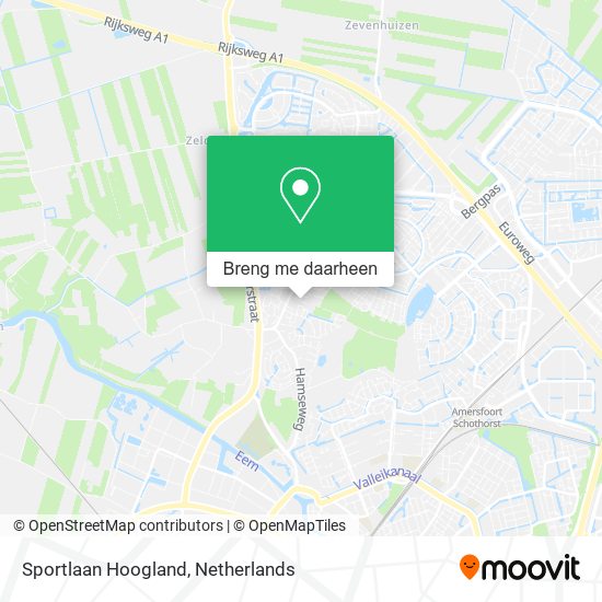 Sportlaan Hoogland kaart