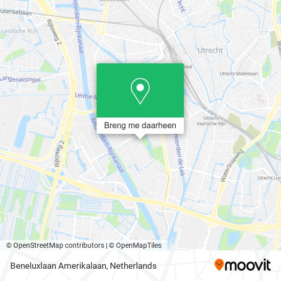 Beneluxlaan Amerikalaan kaart