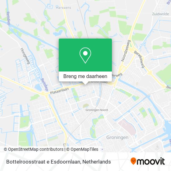 Bottelroosstraat e Esdoornlaan kaart