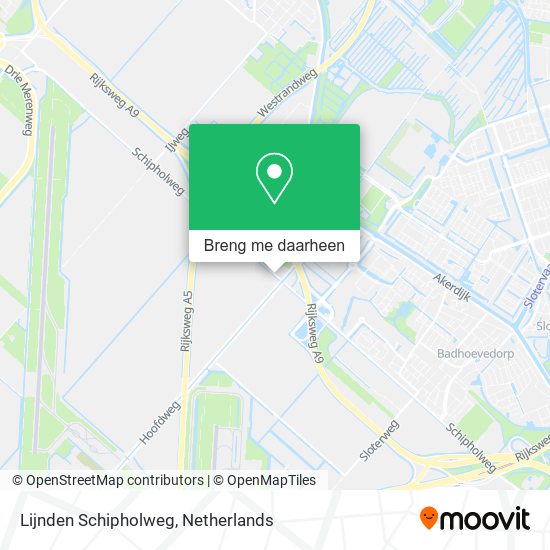 Lijnden Schipholweg kaart