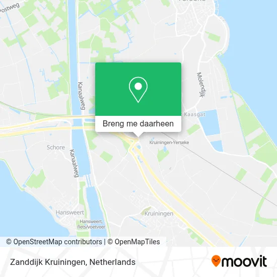 Zanddijk Kruiningen kaart