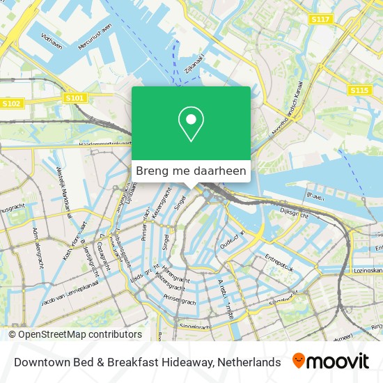 Downtown Bed & Breakfast Hideaway kaart