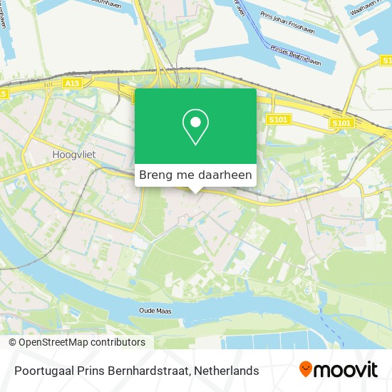 Poortugaal Prins Bernhardstraat kaart