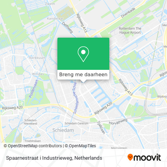 Spaarnestraat i Industrieweg kaart