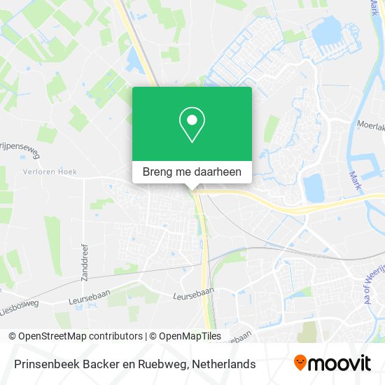 Prinsenbeek Backer en Ruebweg kaart