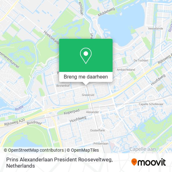 Prins Alexanderlaan President Rooseveltweg kaart
