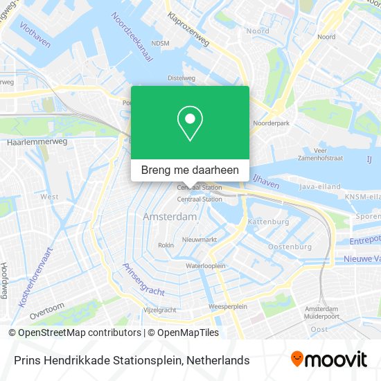 Prins Hendrikkade Stationsplein kaart