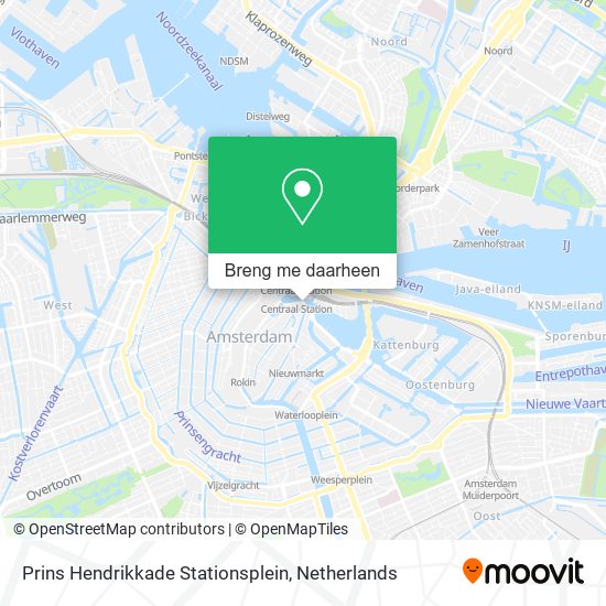 Prins Hendrikkade Stationsplein kaart