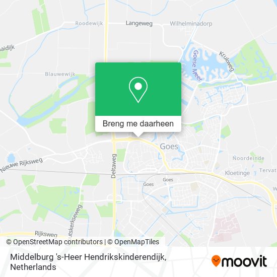 Middelburg 's-Heer Hendrikskinderendijk kaart