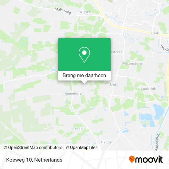 Koeweg 10, 8166 JP Emst kaart