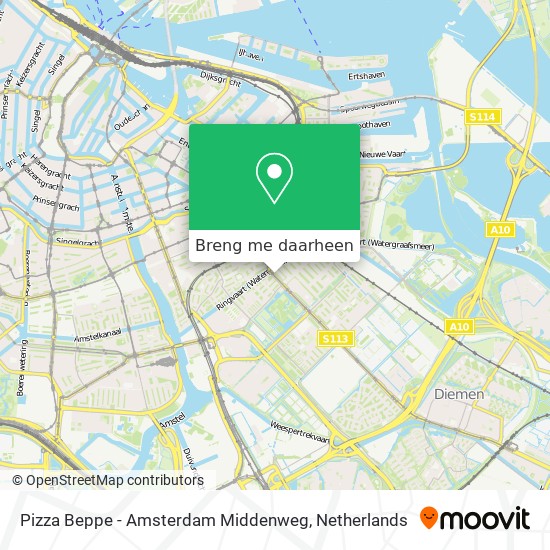 Pizza Beppe - Amsterdam Middenweg kaart