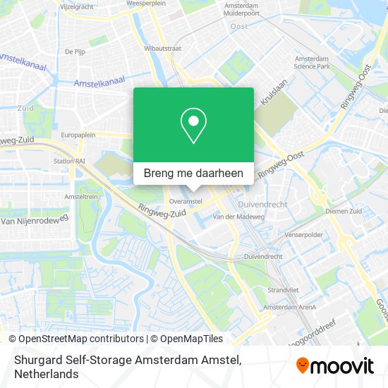 Shurgard Self-Storage Amsterdam Amstel kaart