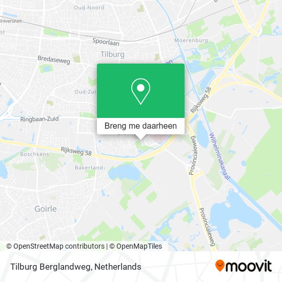 Tilburg Berglandweg kaart