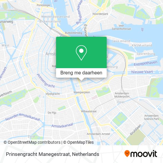 Prinsengracht Manegestraat kaart