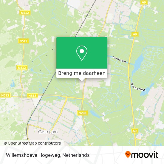 Willemshoeve Hogeweg kaart