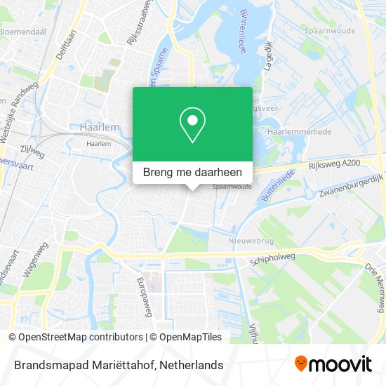 Brandsmapad Mariëttahof kaart