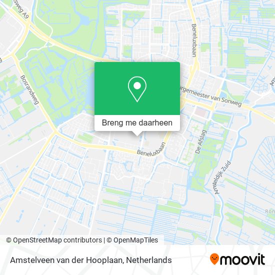 Amstelveen van der Hooplaan kaart