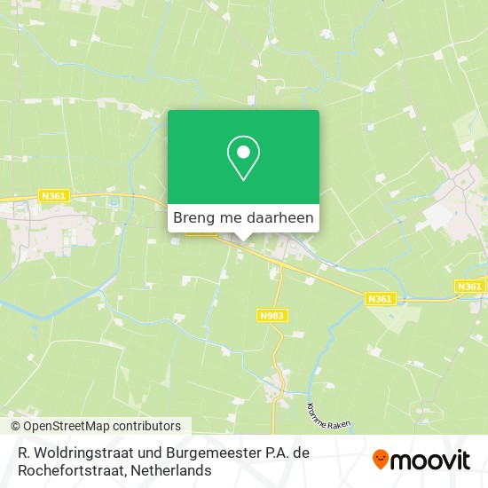 R. Woldringstraat und Burgemeester P.A. de Rochefortstraat kaart