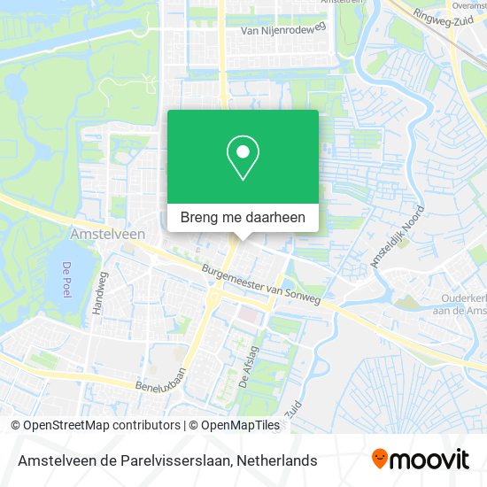 Amstelveen de Parelvisserslaan kaart