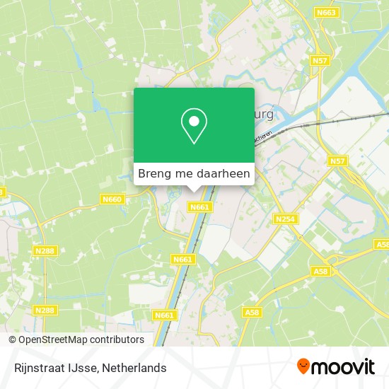Rijnstraat IJsse kaart