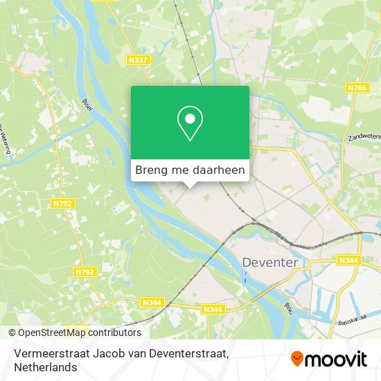 Vermeerstraat Jacob van Deventerstraat kaart