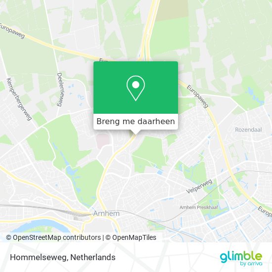 Hommelseweg kaart